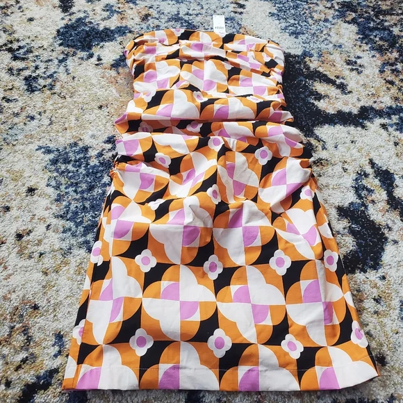 Anthropologie Print Strapless Dress‎ - Picture 4 of 9